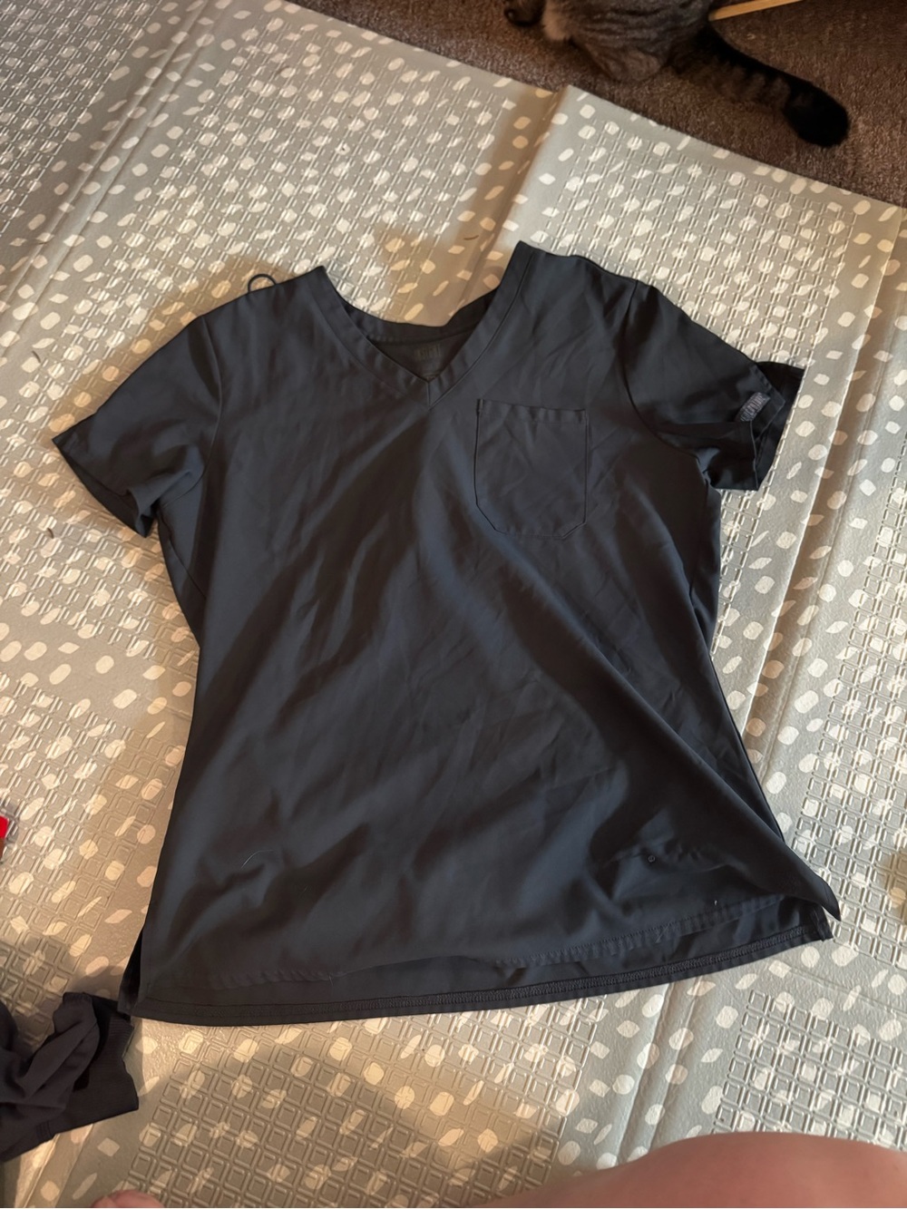 Med Couture Black V-Neck one Pocket scrub top/jogger bottoms set
